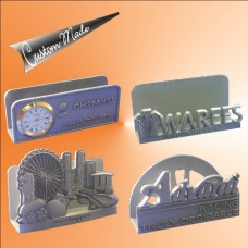 Name Card Holder - Special Die Cut U-Shape 3D Pewter Card holder.